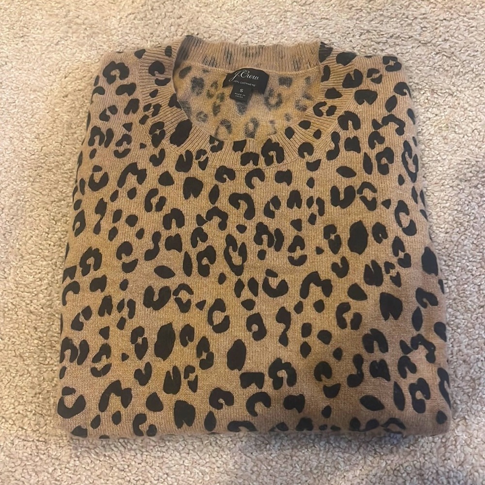 J. Crew Leopard Print Sweater - Tan and Black